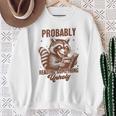 Smut Book Reader Racoon Probably Reading Something Unholy Sweatshirt Gifts for Old Women
