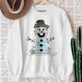 Snowman Book Stack Librarian Book Lover Christmas Sweatshirt Gifts for Old Women