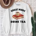 Tea Great Minds Drink Tea Apple Teacups Books Sweatshirt Gifts for Old Women
