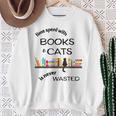 Time Spent With Books & Cats Is Never Wasted Sweatshirt Gifts for Old Women Time Spent With Books & Cats Is Never Wasted Sweatshirt Gifts for Old Women