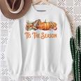 Tis The Season Fall Reading Books Football Pumpkin Apple Pie Sweatshirt Gifts for Old Women