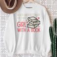 Never Underestimate Power Of Girl With Book Bookworm Women Sweatshirt Gifts for Old Women