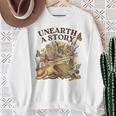 Unearth A Story Summer Reading 2026 Flower Butterfly Book Sweatshirt Gifts for Old Women