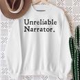 Unreliable Narrator Literary Book Author Bookworm Writer Sweatshirt Gifts for Old Women