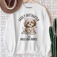 Vintage Easily Distracted By Dogs And Books Puppy Art Lover Sweatshirt Gifts for Old Women