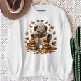 Vintage Ghost Book Reading Pumpkin Gothic Halloween Teachers Sweatshirt Gifts for Old Women