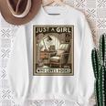 Vintage Just A Girl Who Loves Books Women Book Worm Reading Performance Sweatshirt Gifts for Old Women