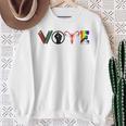 Vote Books Fist Ovaries LGBTQ Sweatshirt Gifts for Old Women