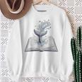 Whale Watching Dive Into Reading Open Book Watercolor Kids Sweatshirt Gifts for Old Women