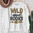 Wild About Books Booklover & Bibliophile Sweatshirt Gifts for Old Women