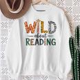 Wild About Reading Library Day Reading Books And Bookworm Sweatshirt Gifts for Old Women