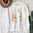 Witchy Creepy Goth Cat Skull Flames Occult Magic Books Comfort Colors Crop Top Sweatshirt Gifts for Old Women