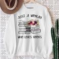 A Woman Who Loves Books Quotes Art Reader Reading Lover Sweatshirt Gifts for Old Women A Woman Who Loves Books Quotes Art Reader Reading Lover Sweatshirt Gifts for Old Women