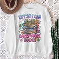 Women's Book Lover Fitness Mom Lifting Reading Humor Graphic Sweatshirt Gifts for Old Women