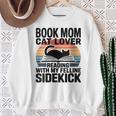Women's Book Mom Cat Lover Reading With My Felline Sidekick Sweatshirt Gifts for Old Women
