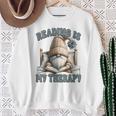 Women's Book Reader Accessories For Teacher Reading Is My Therapy Sweatshirt Gifts for Old Women