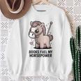 Women's Books Fuel My Horsepower Cute Reading Pony Sweatshirt Gifts for Old Women