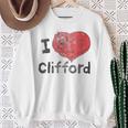 Women's Clifford The Big Red Dog I Heart Clifford Childrens Books Sweatshirt Gifts for Old Women