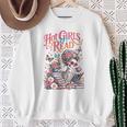 Women's Hot Girls Reader Floral Book Lover Cute Skeleton Reading Sweatshirt Gifts for Old Women