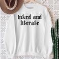 Women's Inked & Literate Tattooed & Educated Bookworm Goth Grunge Sweatshirt Gifts for Old Women