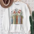 Women's Juneteenth 1865 Freedom Books Botanical Wildflower Graphic Sweatshirt Gifts for Old Women