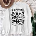Women's Knitting Books And Coffee Knitter Reader Coffee Lover Sweatshirt Gifts for Old Women