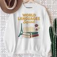 World Languages Squad Books Tower Performance Sweatshirt Gifts for Old Women