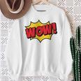 WOW Comic Book Cartoon Speech Bubble Pop Art Sweatshirt Gifts for Old Women