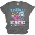 Baseball Or Bows Big Brother Loves You Gender Pink Or Blue Unisex Jersey T-Shirt