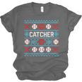 Baseball Catcher Ugly Christmas Sweater Pattern Sports Xmas Unisex Jersey T-Shirt Baseball Catcher Ugly Christmas Sweater Pattern Sports Xmas Unisex Jersey T-Shirt