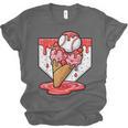 Baseball Ice Cream Drip Baseball Strawberry For Youth Red Unisex Jersey T-Shirt Baseball Ice Cream Drip Baseball Strawberry For Youth Red Unisex Jersey T-Shirt