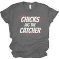 Baseball Seams Chicks Dig The Catcher Unisex Jersey T-Shirt