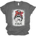 Bleached Tia Life Soccer Messy Bun Baseball Game Day Unisex Jersey T-Shirt Bleached Tia Life Soccer Messy Bun Baseball Game Day Unisex Jersey T-Shirt