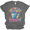 Blue Checkered I Was 6 Now I'm 7 Birthday Cake Baseball Drip Unisex Jersey T-Shirt