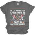 Christmas Baseball Bats Catcher Mitts Holiday Tee Unisex Jersey T-Shirt