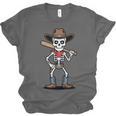 Cowboy Skeleton Baseball Halloween Graphic Unisex Jersey T-Shirt