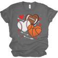 Cute Heart Baseball Basketball Football Valentine Boy Men Unisex Jersey T-Shirt