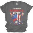 Eat Sleep Baseball Repeat Ice Cream Drip Crossed Bats Unisex Jersey T-Shirt