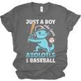 Just A Boy Who Loves Axolotls & Baseball Unisex Jersey T-Shirt