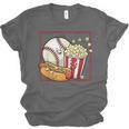 Smiling Baseball Popcorn And Hot-Dog Cartoon Apparel Unisex Jersey T-Shirt Smiling Baseball Popcorn And Hot-Dog Cartoon Apparel Unisex Jersey T-Shirt