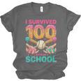 I Survived 100 Days Of School Baseball Ice Cream Drip Unisex Jersey T-Shirt