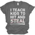 I Teach Kids To Hit And Steal Baseball Coach Sport Lover Men Unisex Jersey T-Shirt