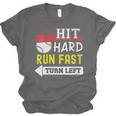 Women's Hit Hard Run Fast Turn Left Baseball Quote Fan Coach Unisex Jersey T-Shirt Women's Hit Hard Run Fast Turn Left Baseball Quote Fan Coach Unisex Jersey T-Shirt
