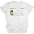 Baseball Hit Hard Run Fast Turn Left Men Boys Unisex Jersey T-Shirt