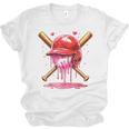 Boys Valentine Day Baseball Helmet Drip Ice-Cream Youth Kids Unisex Jersey T-Shirt
