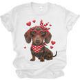 Dachshund Valentines Day Wiener Dog Lover Weenie Heart Raglan Baseball Tee Unisex Jersey T-Shirt