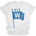 Fly The W Chicago Baseball Winning Flag Distressed Premium Tri-Blend Unisex Jersey T-Shirt