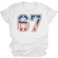 Number 67 USA Raglan Baseball Tee Unisex Jersey T-Shirt Number 67 USA Raglan Baseball Tee Unisex Jersey T-Shirt