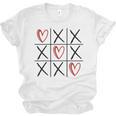 Tic Tac Toe Love Hearts Romantic Valentine Raglan Baseball Tee Unisex Jersey T-Shirt
