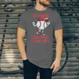 Hit Hard Run Fast Turn Left Baseball Player Unisex Jersey T-Shirt